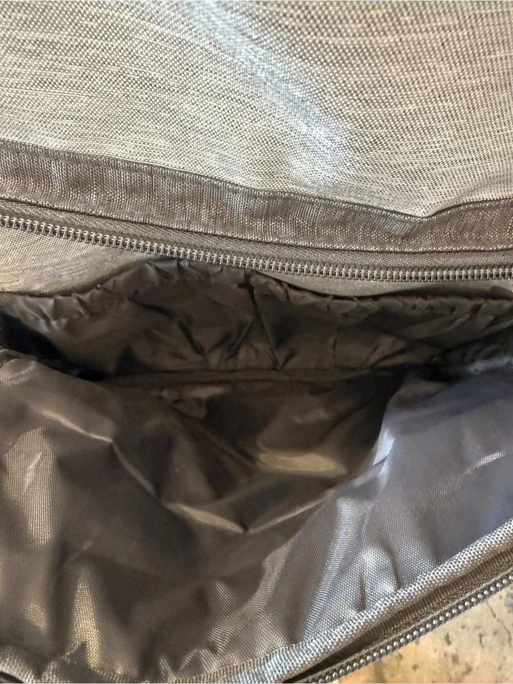 Eddie Bauer Two-Tone Gray Canvas Diaper Backpack with Tan Accents